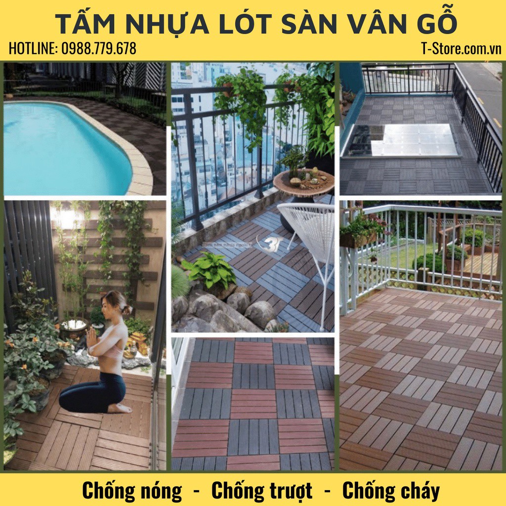 Tấm Lót Sàn Nhựa Ban Công MHI- Chuyên dụng Nhà Tắm, Sân Vườn, Bể Bơi