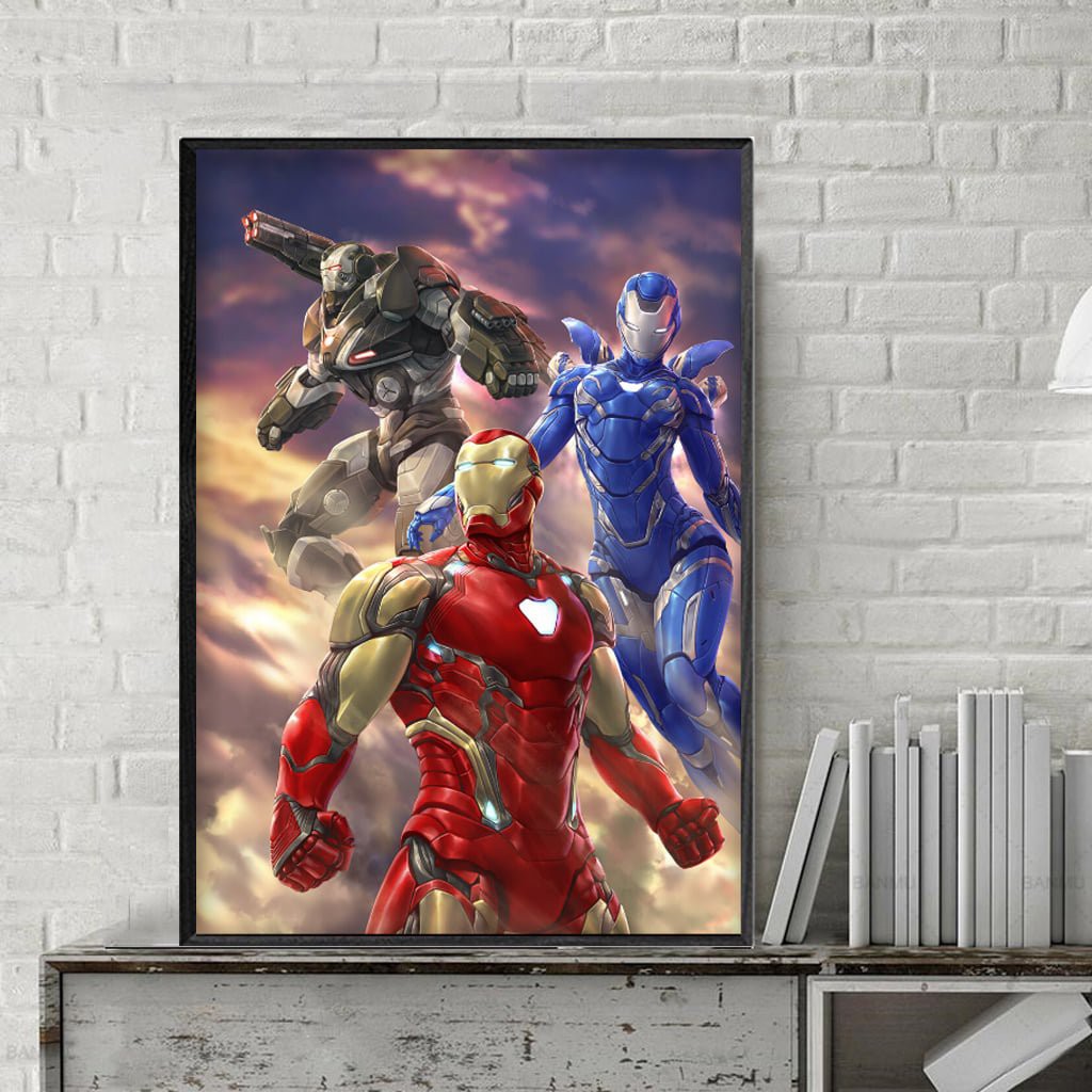 Tranh Decor Treo Tường Canvas Marvel Iron Man Siêu Anh Hùng  Kích Thước 60x60 [ Hoặc Theo Yêu Của  Khách ]