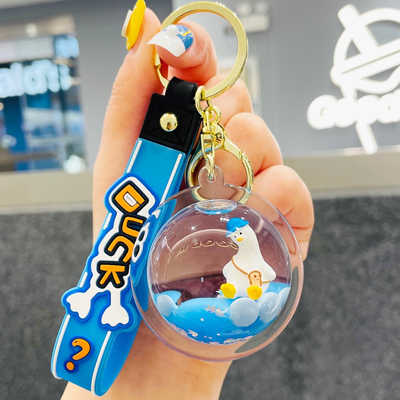 Móc Khóa Hình Chú Vịt Màu Xanh Dương Dễ Thương