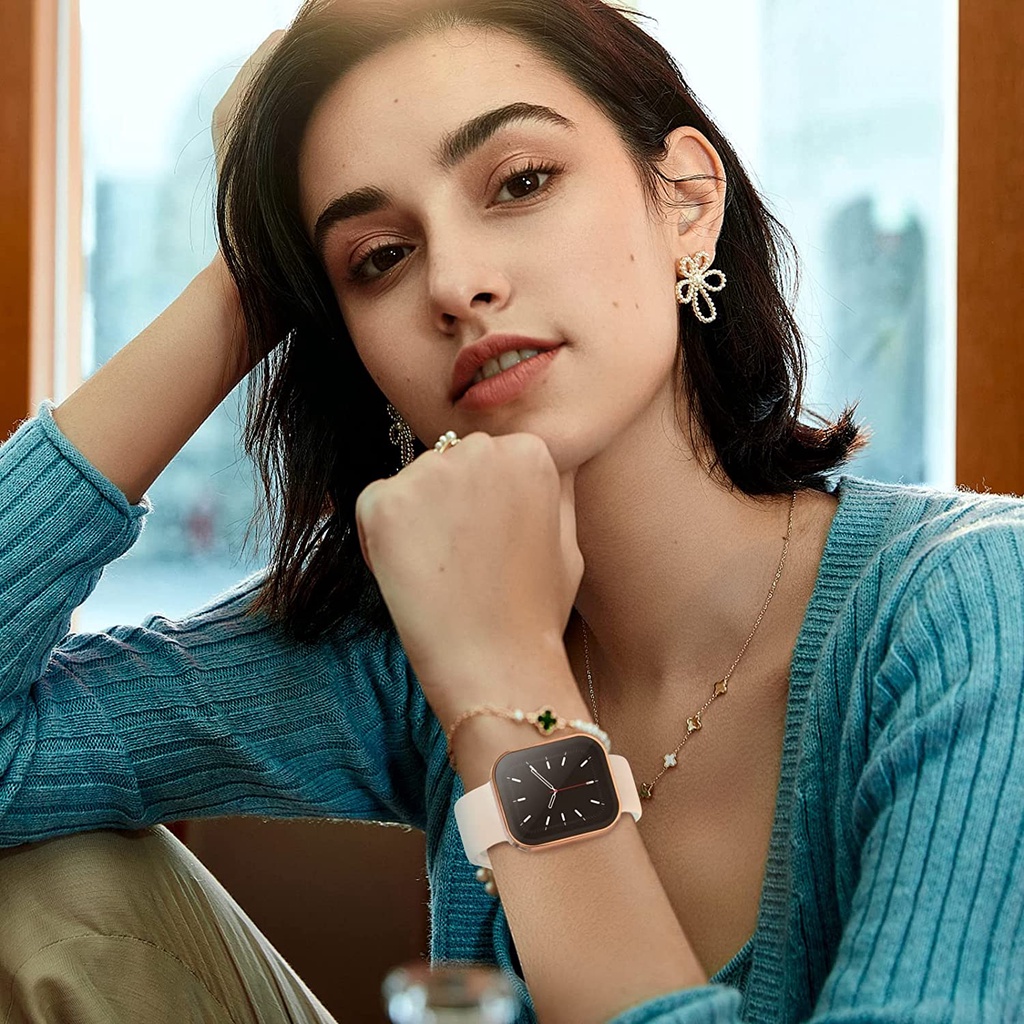 Ninki Ốp Bảo Vệ Màn Hình Chống Thấm Nước Chống Sương Mù Cho Apple Watch Series 8/7/6/SE/5/4 45mm 41mm 40mm 44mm,Waterproof Anti-Fog PC Case Cover for iWatch 8/7 45mm 41mm