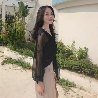 Set áo sơ mi voan phối áo 2 dây