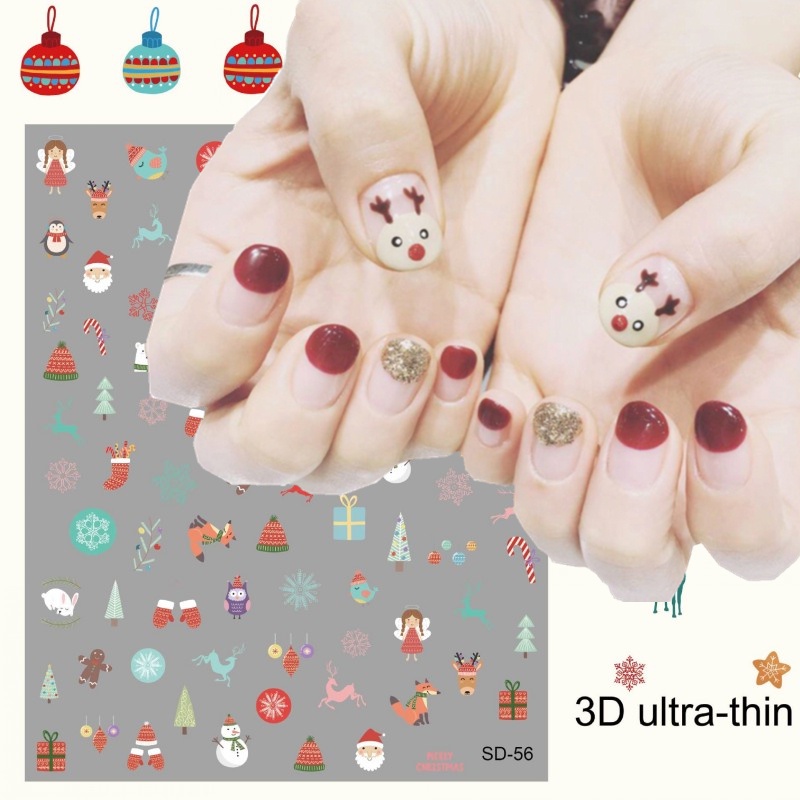 [Hàng mới về] Miếng dán trang trí móng tay chủ đề giáng sinh