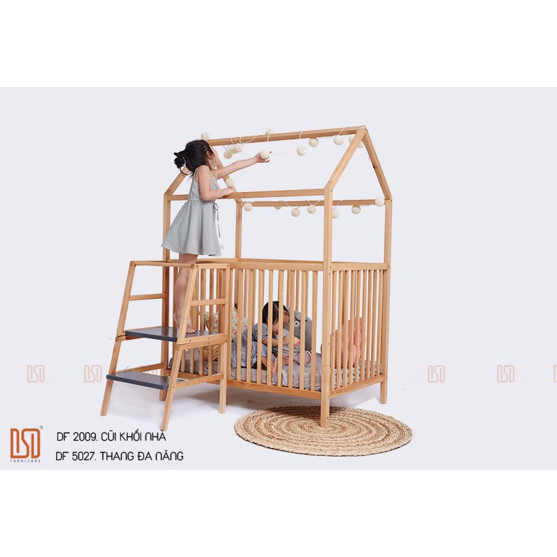 Cũi cho bé 🛑FREESHIP🛑 Cũi gỗ trẻ em thông minh điều chỉnh độ cao [ Nguyên liệu 100% gỗ tự nhiên cao cấp nhập khẩu ] | BigBuy360 - bigbuy360.vn