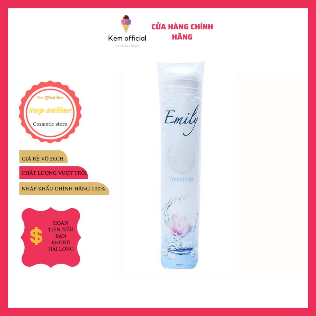 Bông Tẩy Trang Emily 120 Miếng Cotton Pad Đức Mềm Mịn, Dễ Chịu, Thấm Hút Tốt