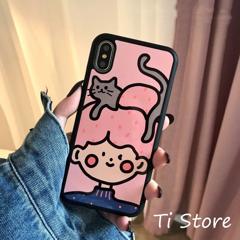 Ốp Lưng A Girl & Cat iP [ TI STORE ]
