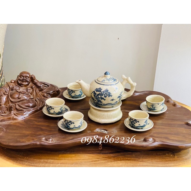 Bộ ấm chén men rạn Bát Tràng - Bộ trà Bát Tràng - GỐM BÁT TRÀNG