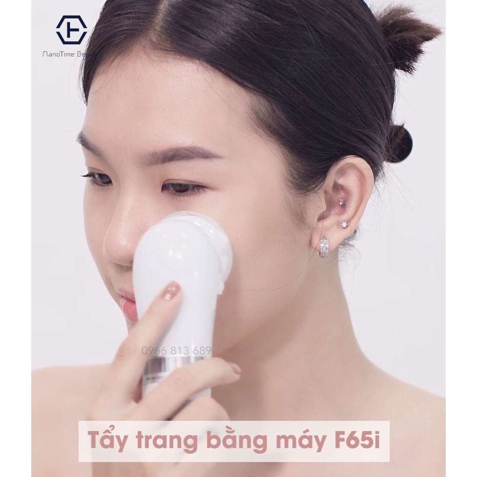 Máy đẩy tinh chất trẻ hóa da Nanotime F65I nhà HTBeauty, công nghệ siêu âm ION, nâng cơ EMS, trẻ hóa da Photon xanh đỏ