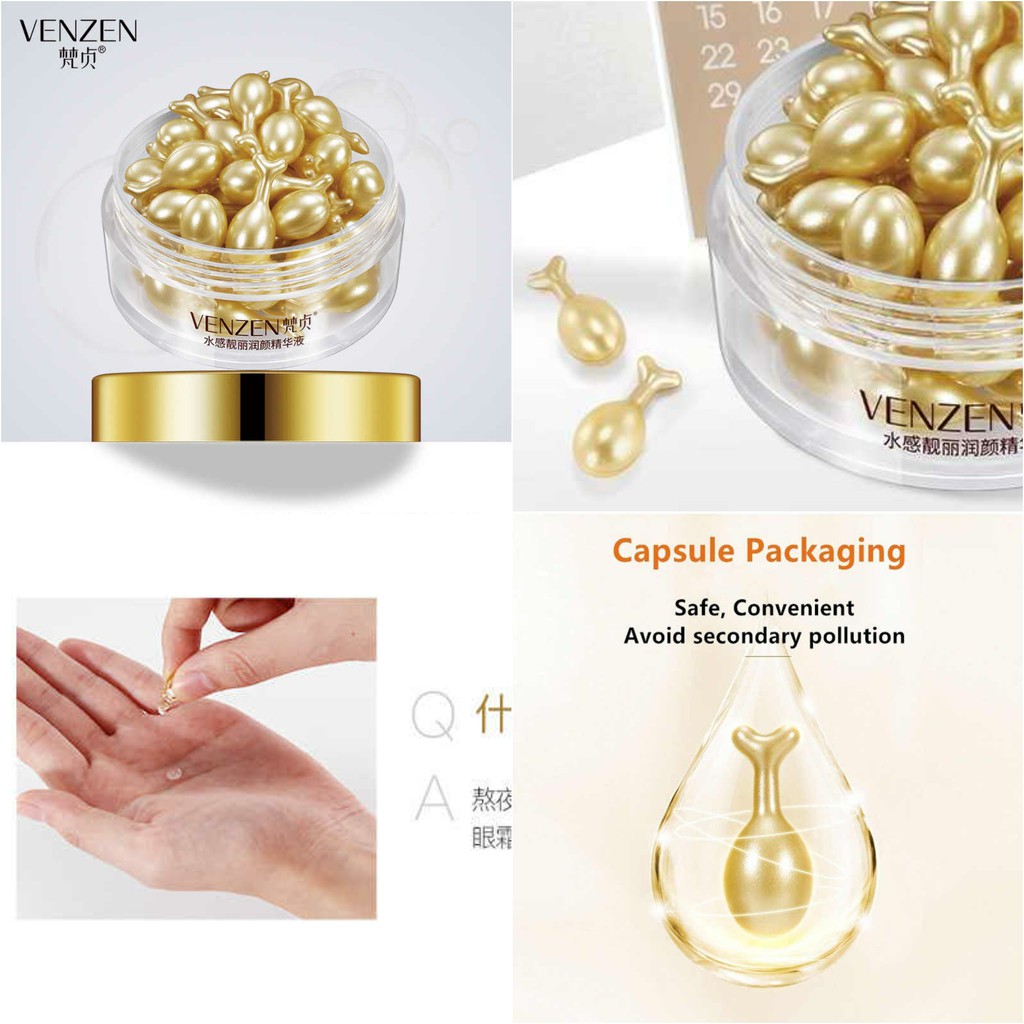 HOT Tinh Chất Ngọc Trai VENZEN Dưỡng Da Căng Bóng Mịn Màng (Hộp 30 Viên) Serum Nạ Viên Venzen