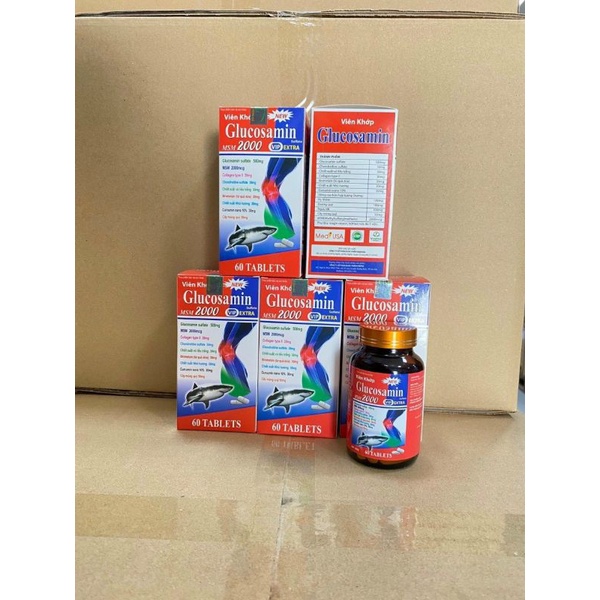 GLUCOSAMIN 2000 Giúp xương chắc khớp khỏe, ngăn ngừa thoái hóa khớp tái tạo mô sụn khớp, chống còi xương