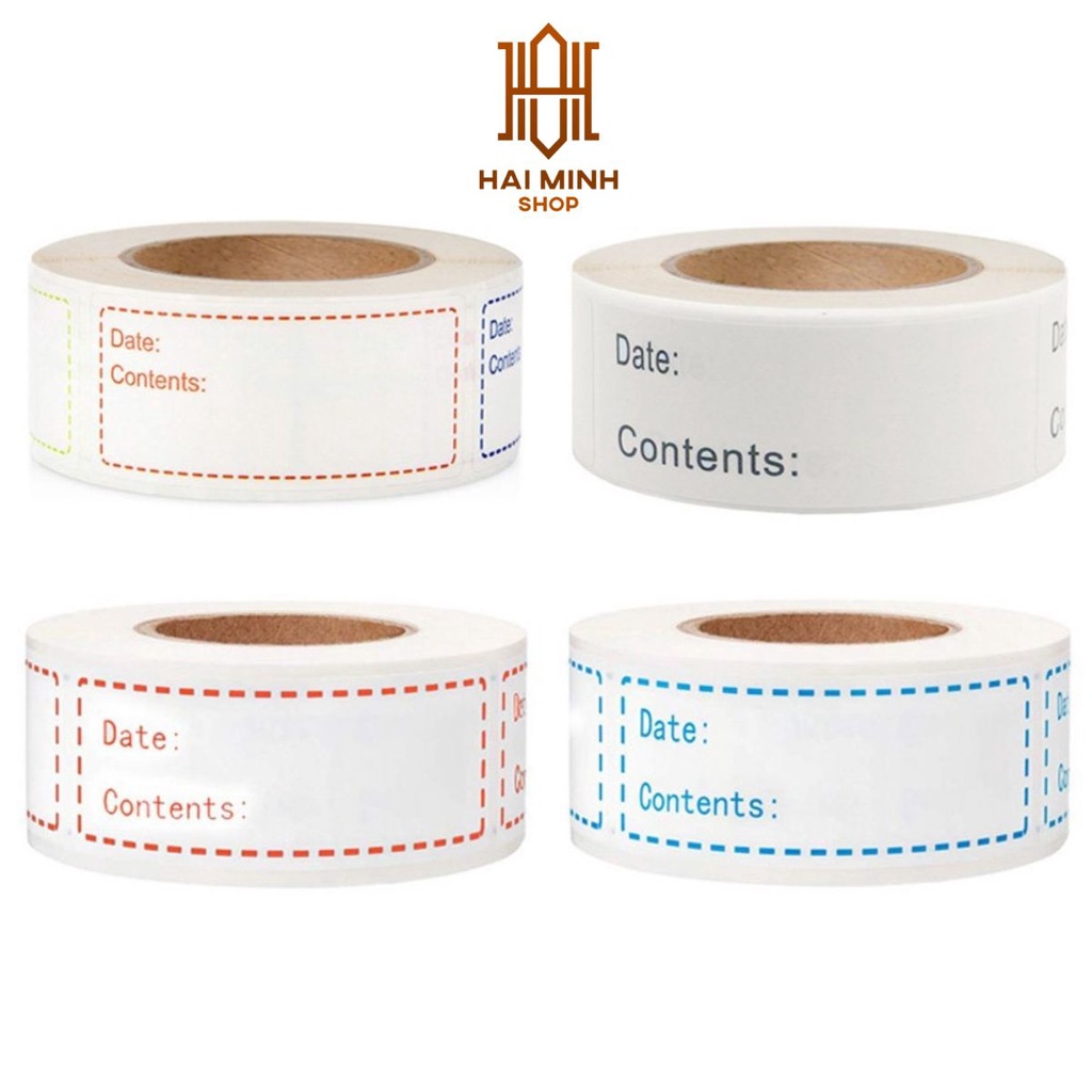 500 Nhãn Giấy Nhớ - Giấy Note Ghi Chú Không Thấm Nước, Dán Lọ Gia Vị, Hộp Đựng Đồ Ăn, Túi Đựng Thực Phẩm Trong Tủ Lạnh