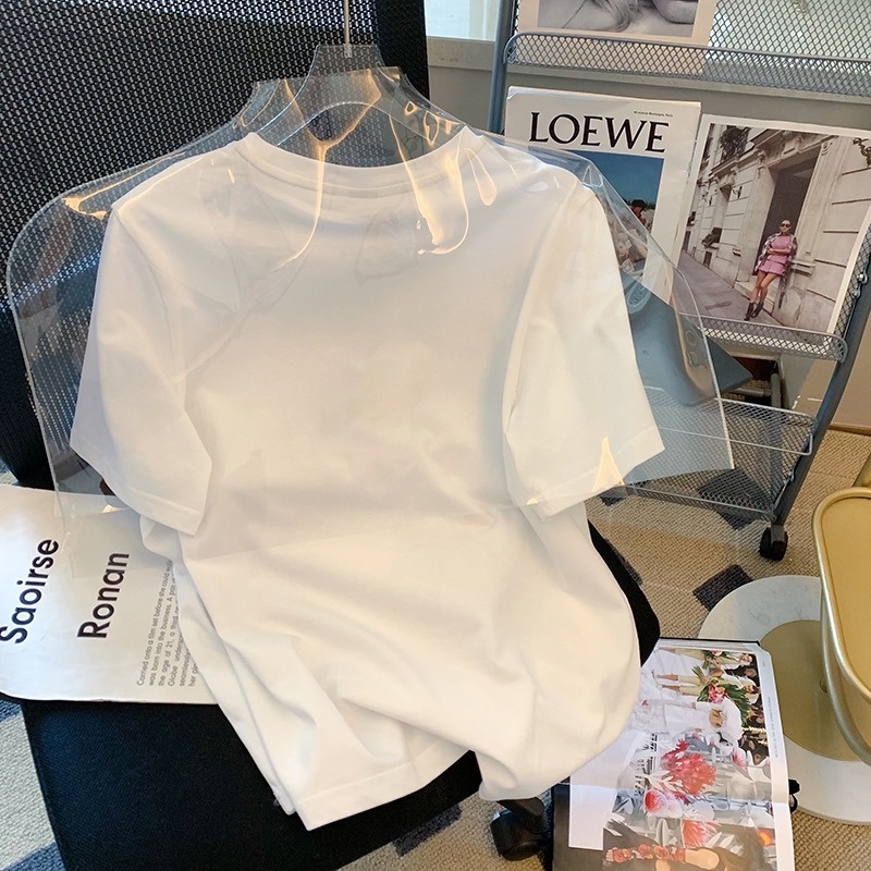 Áo Thun HIIXIIVI T-Shirt Tay Ngắn Cổ Tròn In Hình Hoàng Hôn Thời Trang Mùa Hè Phong Cách Hàn Quốc Dành Cho Nữ 2022