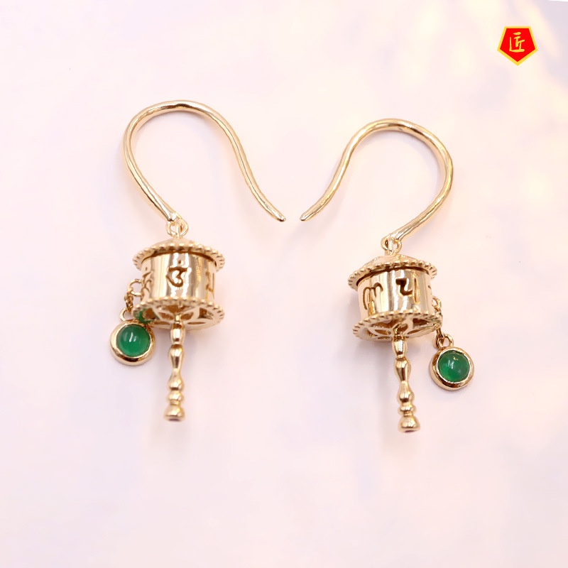 (Hàng Có Sẵn) Bộ Vòng cổ + Bông Tai Đá Ngọc Lục Bảo Tự Nhiên