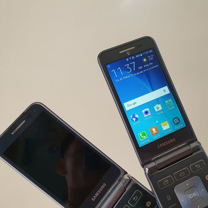 Điện Thoại Samsung Galaxy Folder Nắp Gập Android 5 . Có 4G/Wifi. Pin 4 Ngày