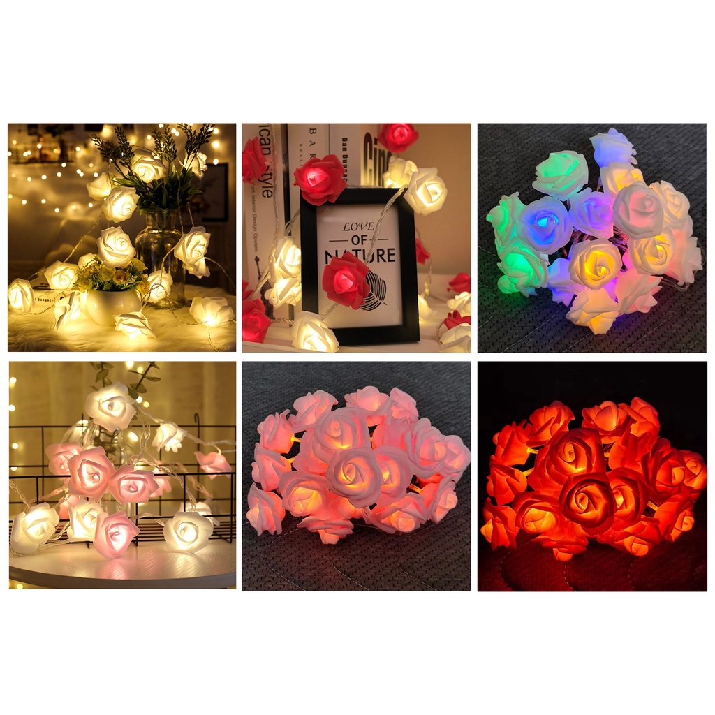 Dây Đèn LED Hình Hoa Hồng Trang Trí Tiệc Cưới / Lễ Hội