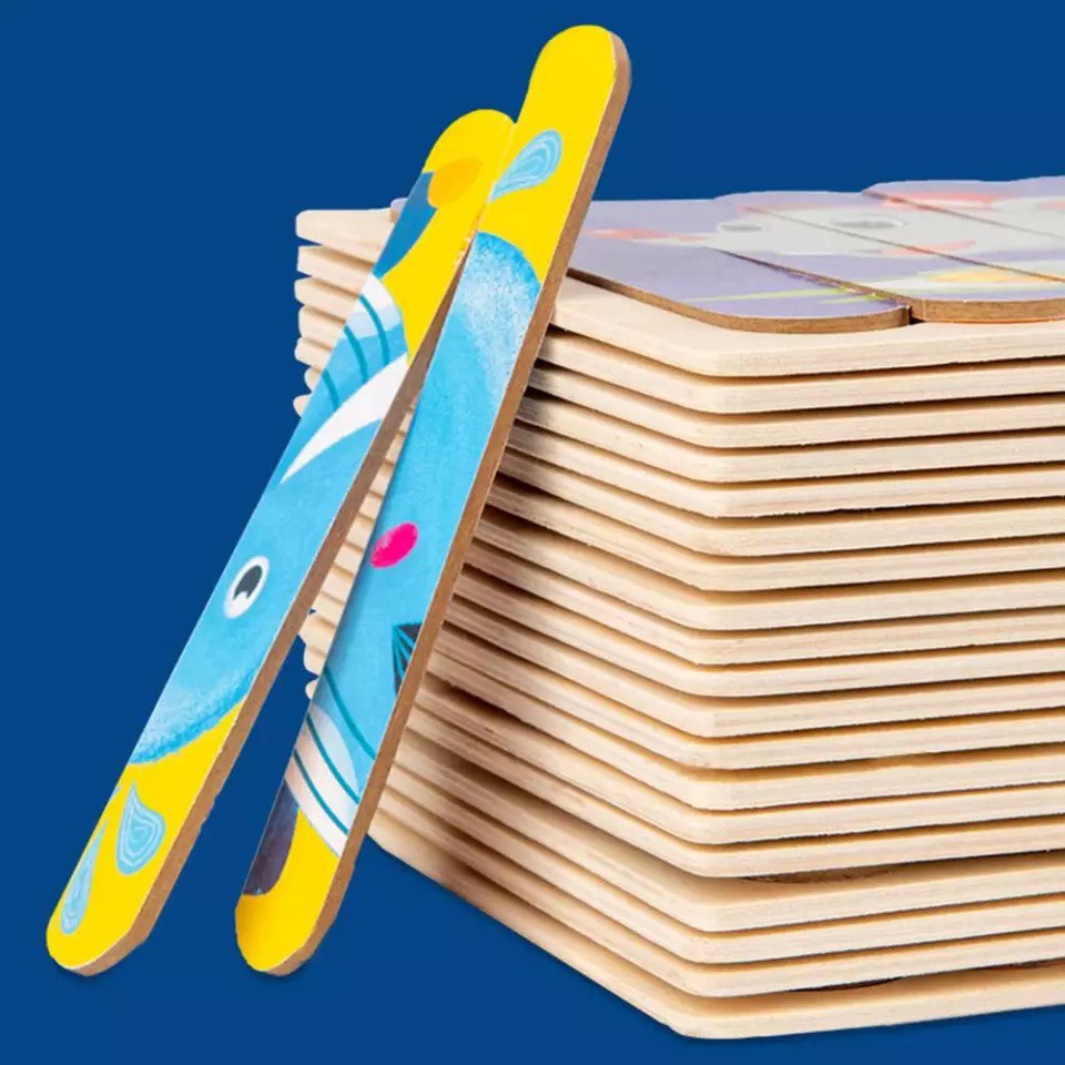 Đồ Chơi Xếp Hình Tranh Ghép 2 Mặt Loại Lớn 22x15cm Giúp Bé Vừa Học Tiếng Anh Vừa Tư Duy Logic