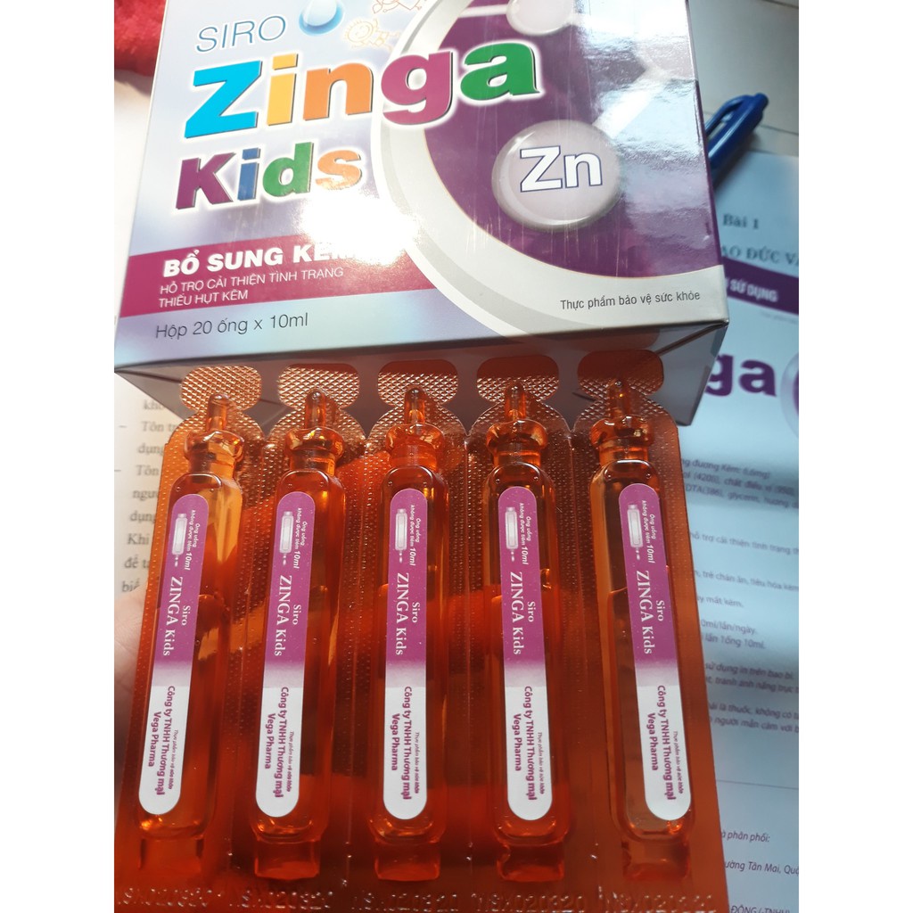 Kẽm ống Siro ZINGA KIDS giúp tăng sức đề kháng cải thiện tình trạng thiếu hụt kẽm