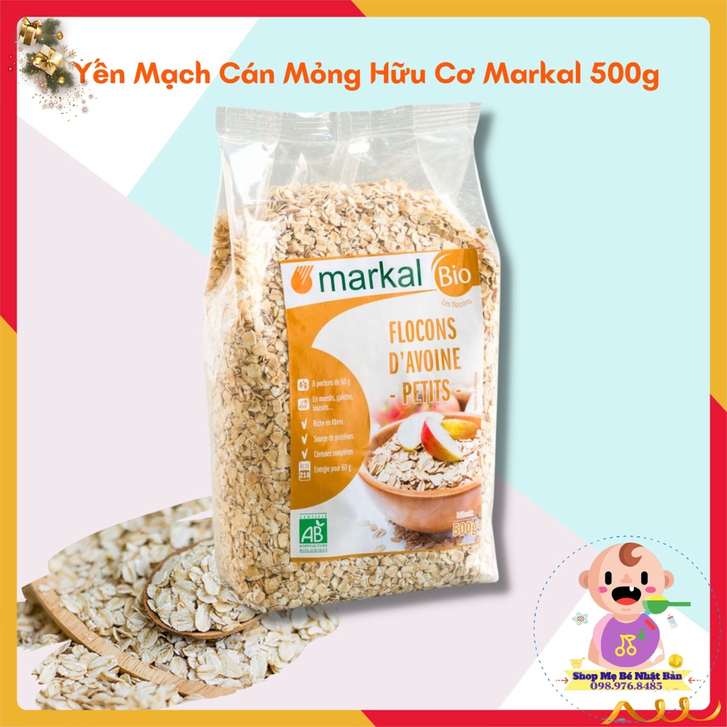 Yến Mạch Cán Mỏng Hữu Cơ Markal 500g - Thực Phẩm Cho Bé Từ 6 Tháng Tuổi