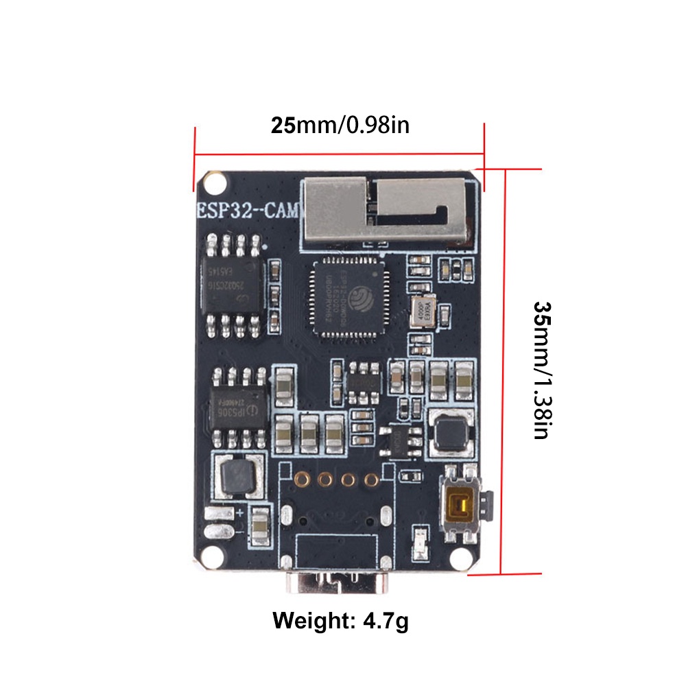 Mạch phát triển PCBFUN ESP32 CAM2 Bluetooth WiFi HD 2MP OV2640