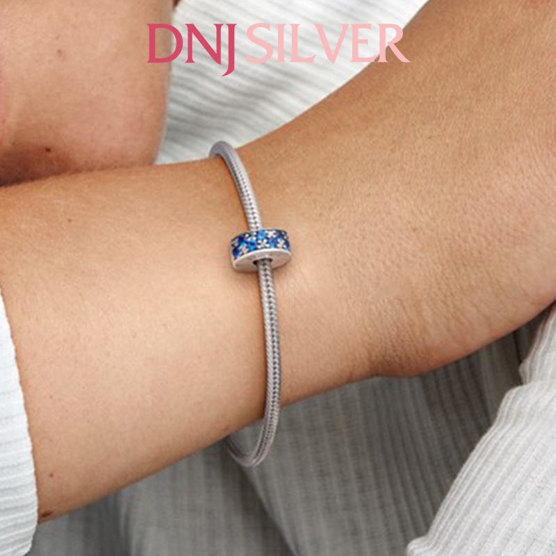 Charm bạc 925 cao cấp, hàng chuẩn bạc - Charm Clip Blue Pavé thích hợp để mix vòng tay charm - DN205