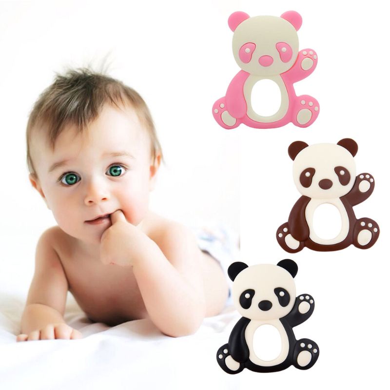 Đồ Chơi Gặm Nướu Hình Gấu Trúc Bằng Silicone Dành Cho Trẻ Em