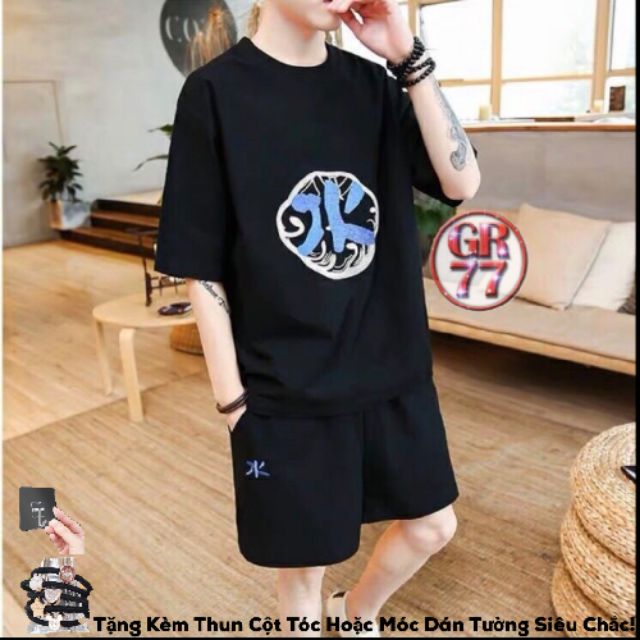 FREESHIP 50K - Đồ Bộ Đùi In Chữ Nho From Rộng Năm, Nữ Unisex