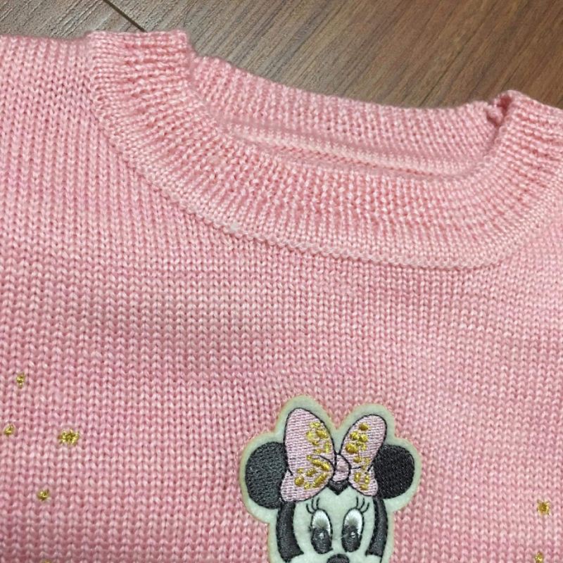 (size 9-22kg) Áo len minnie hồng phấn chất dày đẹp qc