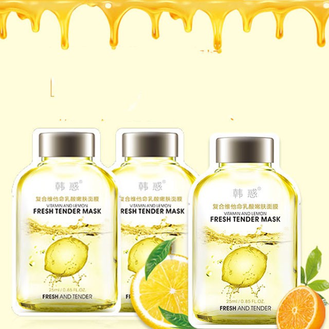 Mặt Nạ Hanhuo 4 Vị Chanh Vitamin And Lemon Cấp Ẩm Dưỡng Trắng Trẻ Hóa Da