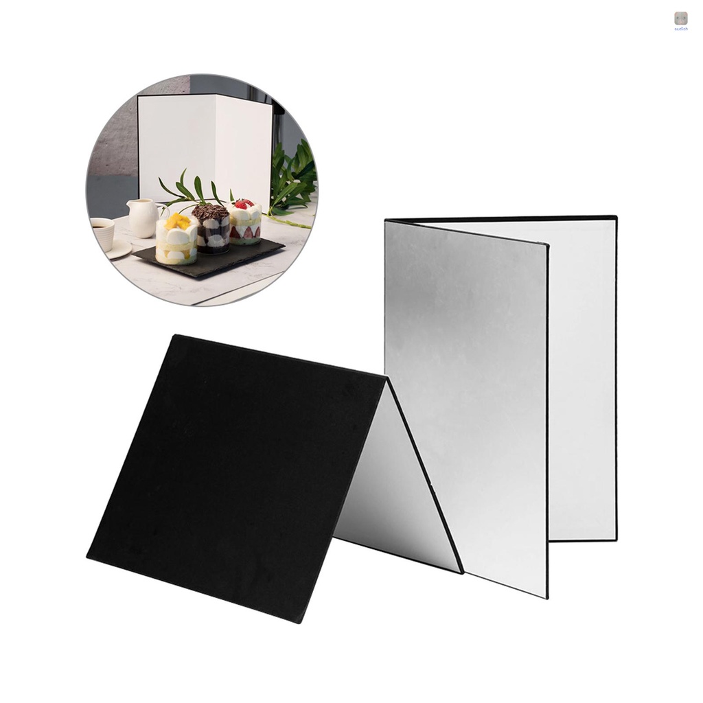 Tấm bìa cứng gấp chụp ảnh 3 trong 1 khuếch tán phản xạ cỡ A3/ đen/ trắng/ bạc