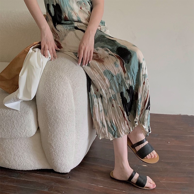 Xiaozhainv Fashion retro floral loose strap Maxi dresses | BigBuy360 - bigbuy360.vn