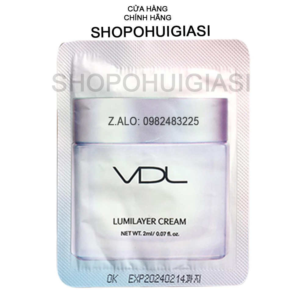 Sample kem VDL dưỡng trắng da ban ngày nâng tone tức thì - VDL Lumilayer Cream 2ml.