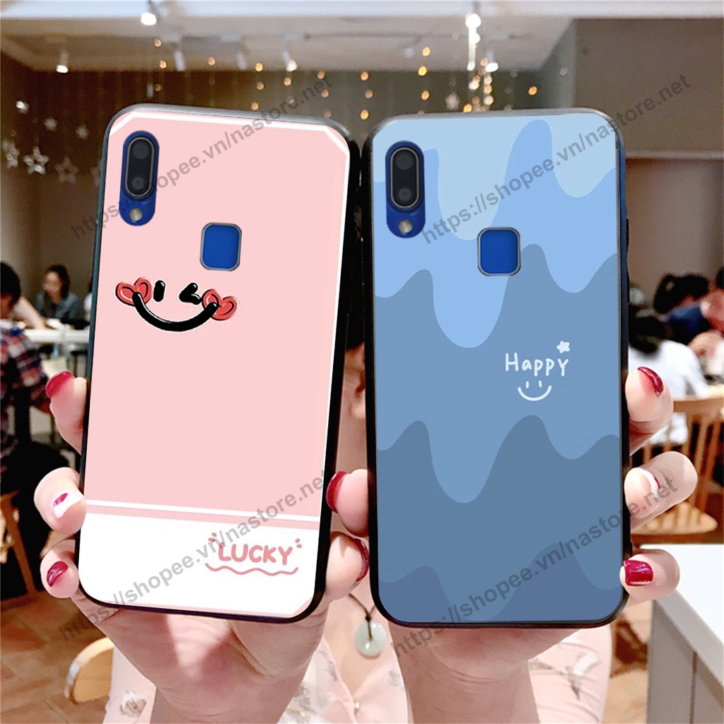 Ốp lưng Vivo V9 / V9 Youth mặt cười, họa tiết caro đơn giản đẹp cute