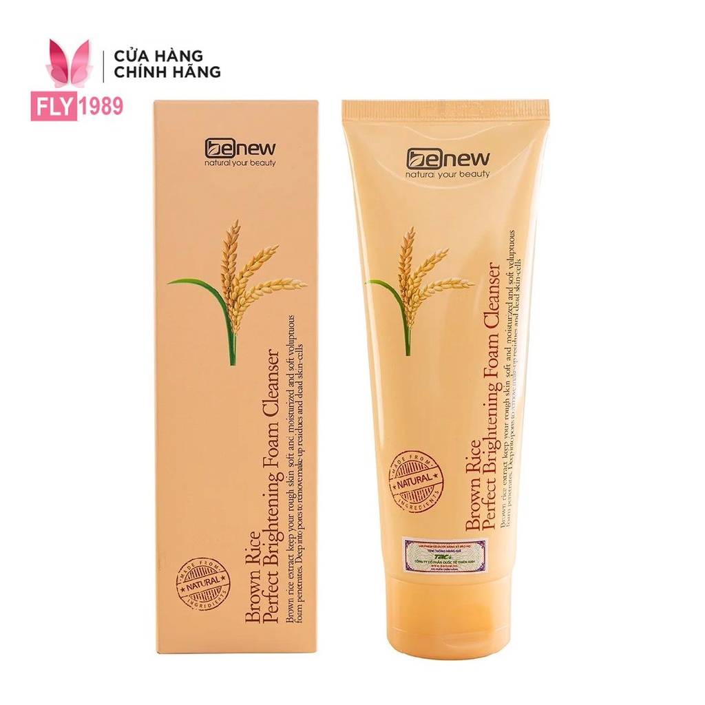 Sữa rửa mặt trắng da sạch nhờn tinh chất gạo Hàn Quốc Benew Rice Brightening 160ml