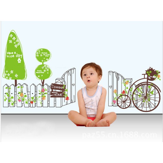 Decal trang trí hình hàng rào cổ tích