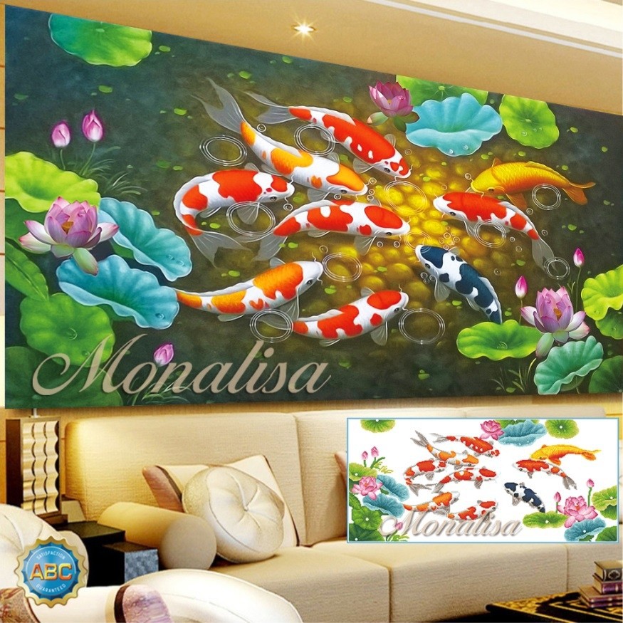 Cửu Ngư Quần Hội - 120x60cm- 160x70cm - Y8208, Y8209