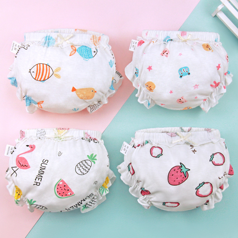 Quần Lót 100% Cotton Họa Tiết Hoạt Hình Đáng Yêu Cho Bé