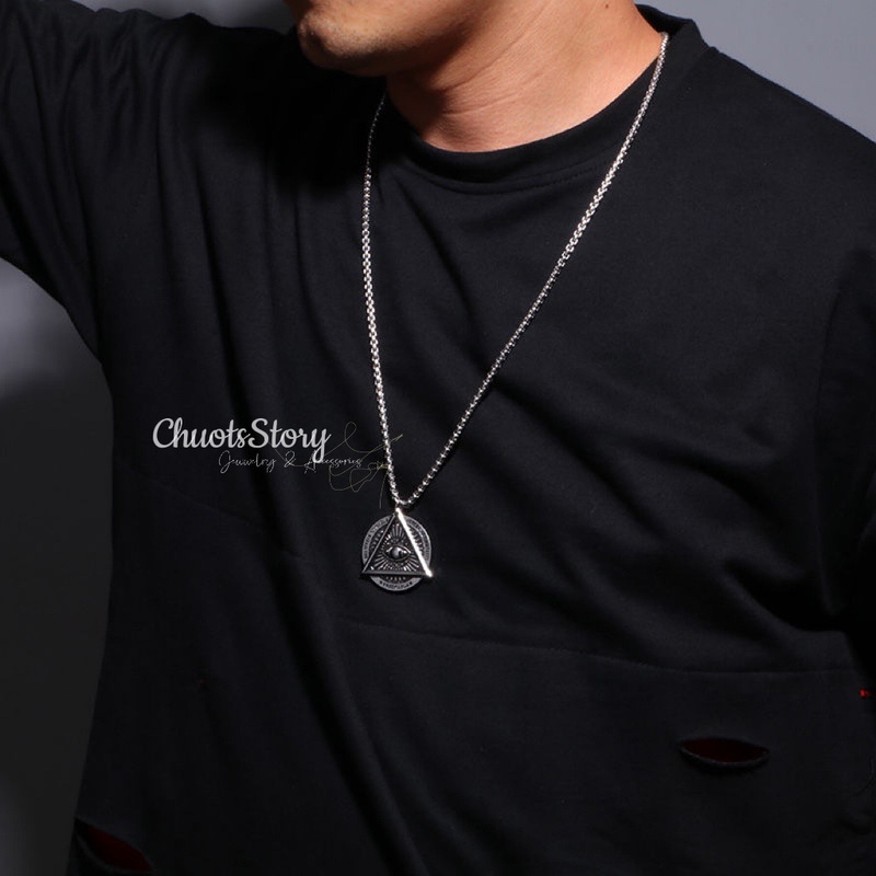 Vòng cổ titan unisex mắt tam giác, dây chuyền nam nữ cá tính không gỉ - VCU0033 - ChuotsStory
