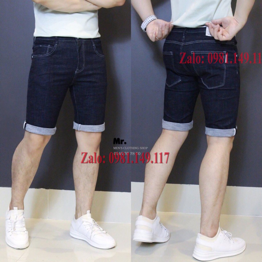 5 mẫu quần short jean nam co giãn đơn giản Skymen211