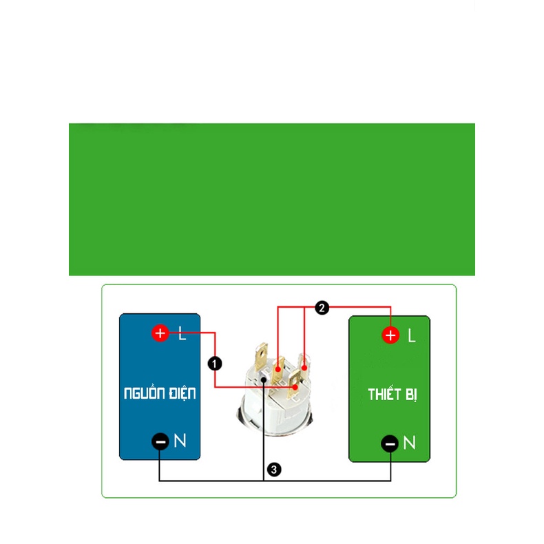 Công tắc nút nhấn 16mm LED hình nguồn nhấn khóa thân ngắn
