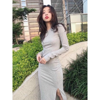 ĐẦM MIDI XÁM XẺ ĐÙI