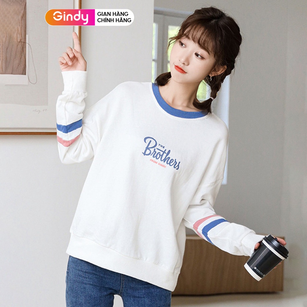 Áo sweater nỉ da cá dài tay trơn basic form rộng GINDY Brothers hoodie đơn giản thời trang thu đông năng động A9107 | BigBuy360 - bigbuy360.vn