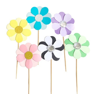 Que cắm bông hoa giấy mix màu (6 que)