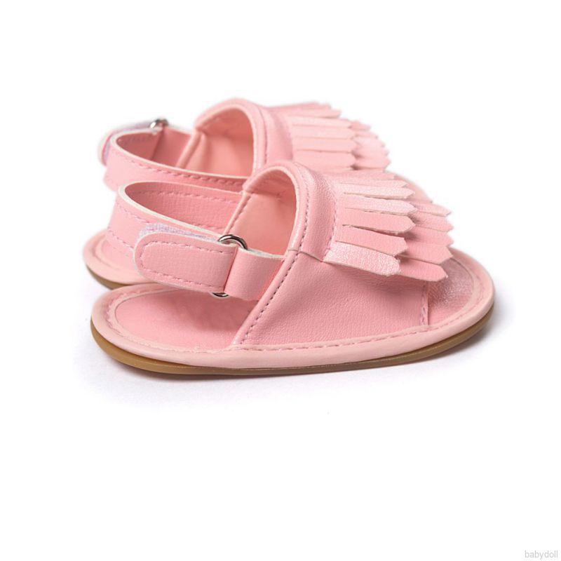 BBDoll Lovely Sepatu Sandal Prewalker Model Hook&amp;Loop Nyaman Motif Rumbai