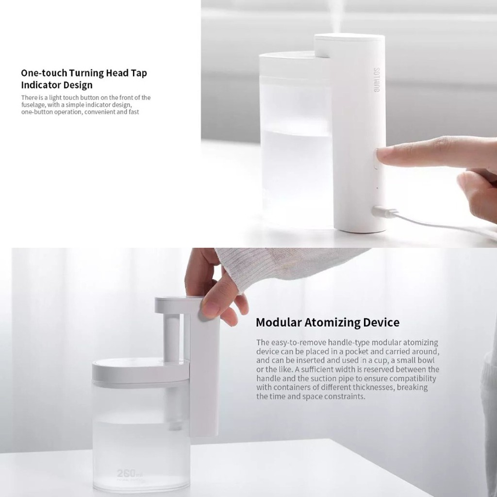 Máy xịt phun sương tạo ẩm không khí XIAOMI YOUPIN SOTHING hoạt động yên tĩnh 260ml USB siêu âm sử dụng tại nhà