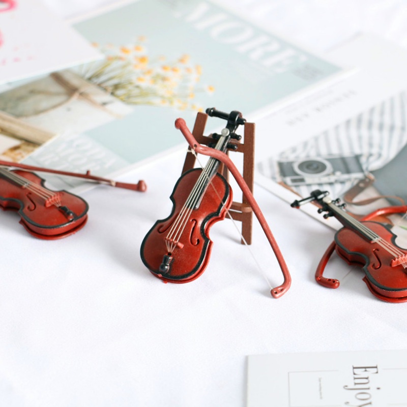 1 Đồ trang trí Đàn Violin Trang Trí Nhà Búp Bê