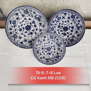 tô sứ loe xanh cổ 732 hàng việt nam