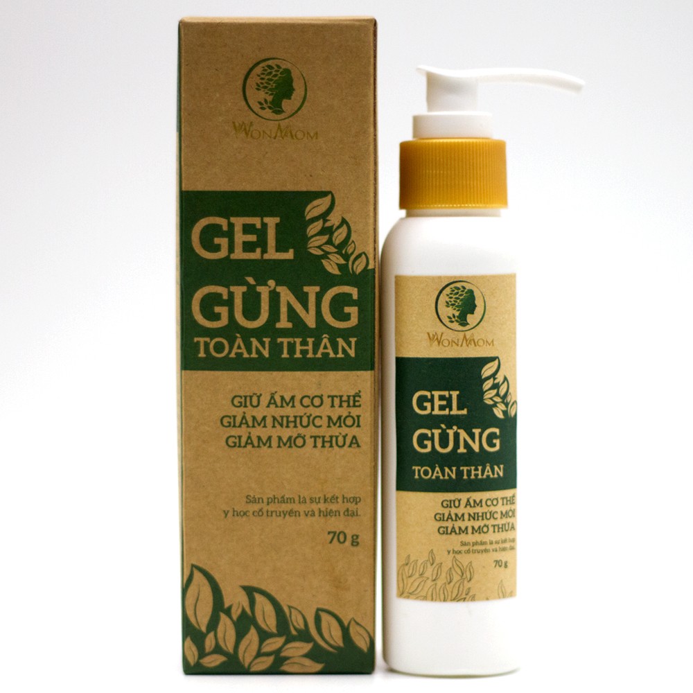 Gel gừng massage giữ ấm săn chắc toàn thân WonMom 70gr