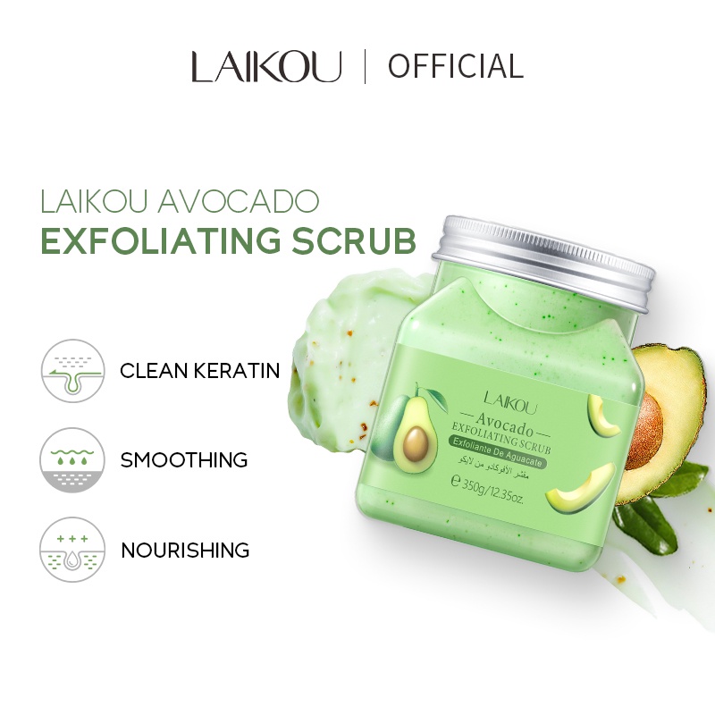 Kem Tẩy Tế Bào Chết LAIKOU Chiết Xuất Bơ Làm Sạch Sâu 350g