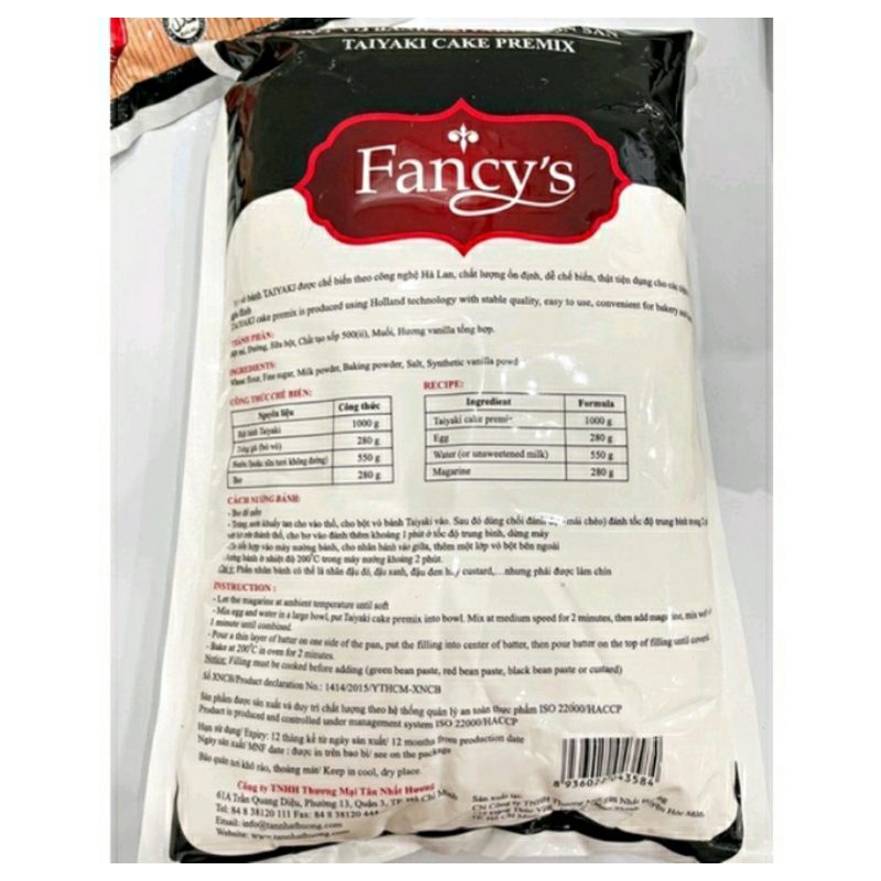 BỘT TRỘN SẲN LÀM BÁNH CÁ TAYAKI 1,5Kg