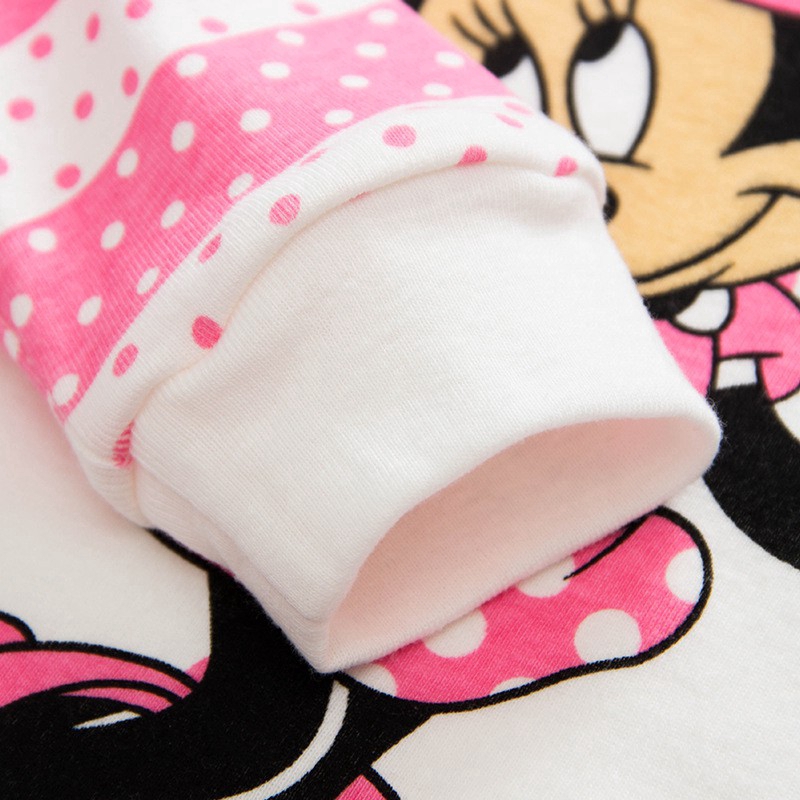 Bộ Đồ Ngủ Pijama In Hình Chuột Minnie Dễ Thương Cho Bé Gái