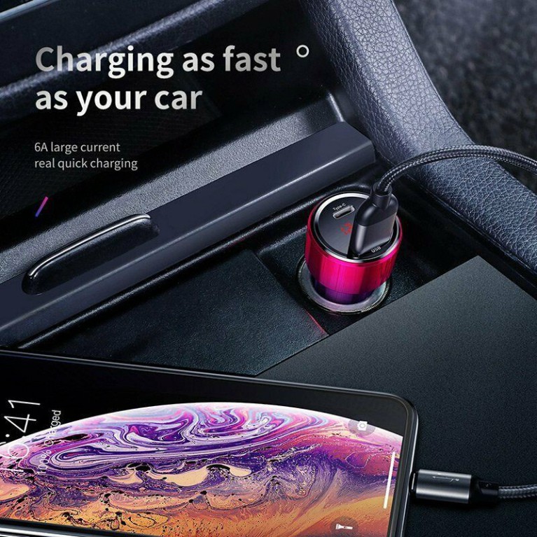 Tẩu sạc cho ô tô Baseus sạc nhanh 45W chuẩn PD , Q.C 3.0 cho Samsung, iPhone